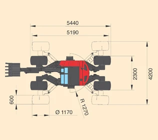 R555H Big Foot - Horní pohled