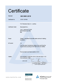 Certifikátu ISO 9001:2015