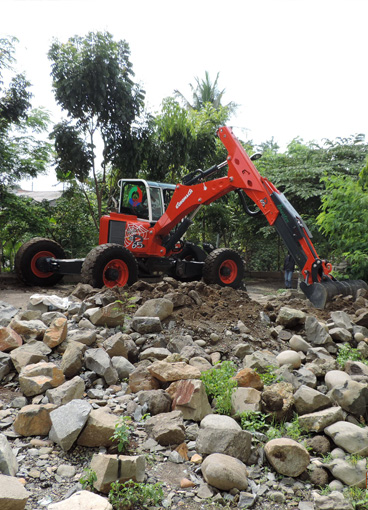 Walking excavator